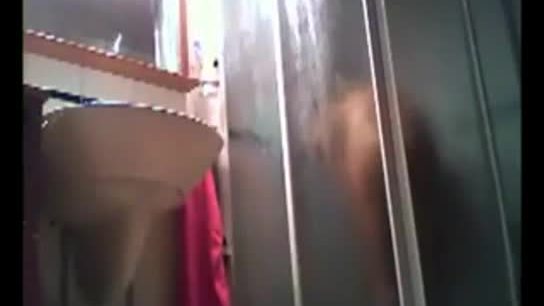 My granny caught by spy camera in bathroom