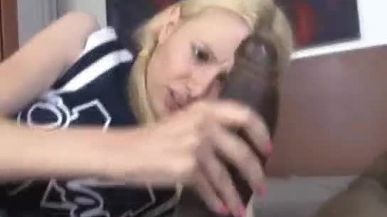 Blonde sucking huge cock in public underground garage