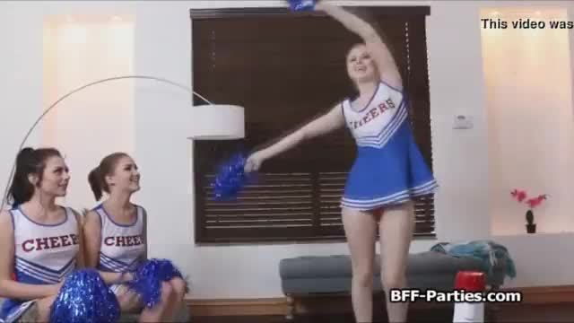Cheerleaders sharing coaches hard cock