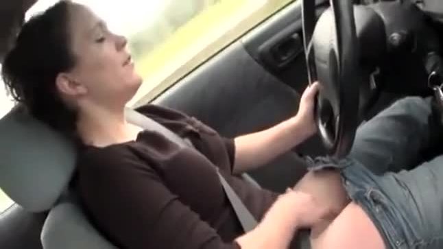 Nasty redhead masturbates in car