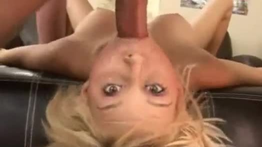 Jackhammer throat fuck of blonde teen