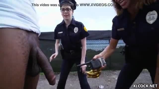 Cock hungry cops lyla lali and norah gold sucking giant black pole