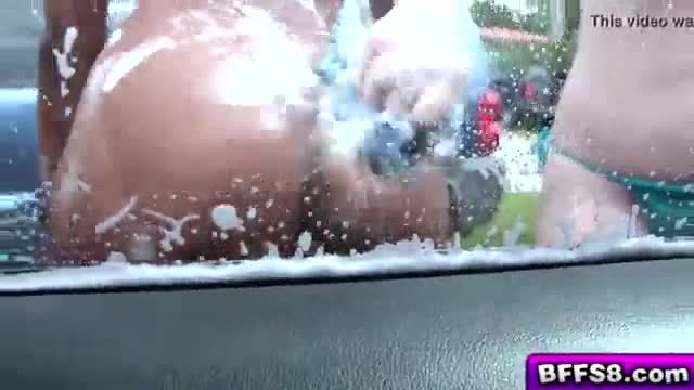 Car wash with a freebie deep blowjob