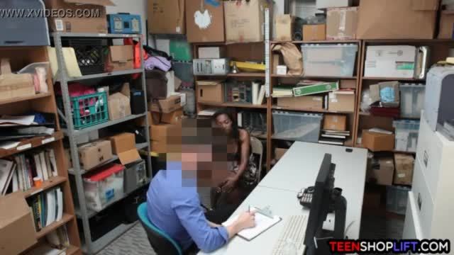 Black teen shoplifter caught and fucked by security