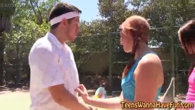 Teen facial by tennis pro